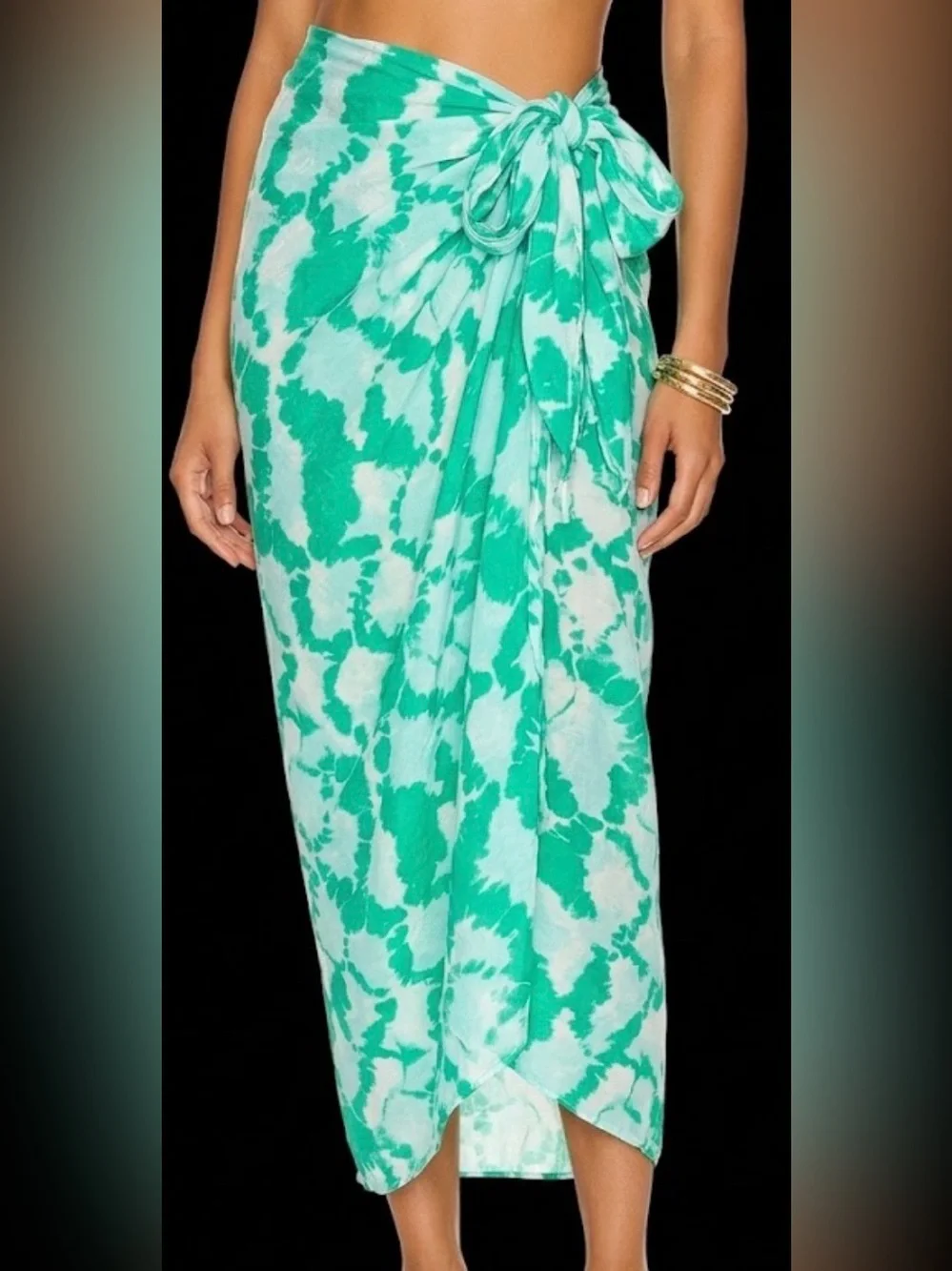 Zara Aqua Tie-Dye Wrap Sarong